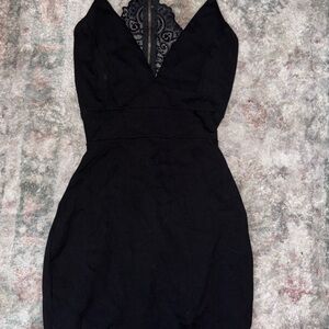Windsor Black Backless Dress with Lace Detail
